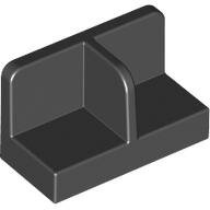 LEGO Black Panel 1 x 2 x 1 with Rounded Corners and Center Divider 93095 - 6092446