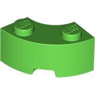 LEGO Bright Green Brick, Round Corner 2 x 2 Macaroni with Stud Notch and Reinforced Underside 85080 - 6310838