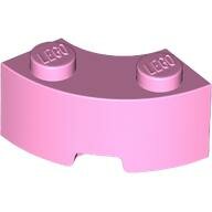 LEGO Bright Pink Brick, Round Corner 2 x 2 Macaroni with Stud Notch and Reinforced Underside 85080 - 6022039