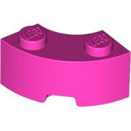 LEGO Dark Pink Brick, Round Corner 2 x 2 Macaroni with Stud Notch and Reinforced Underside 85080 - 6173675