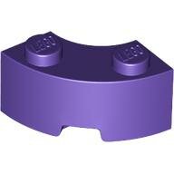 LEGO Dark Purple Brick, Round Corner 2 x 2 Macaroni with Stud Notch and Reinforced Underside 85080 - 6210472