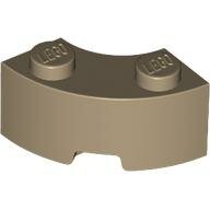 LEGO Dark Tan Brick, Round Corner 2 x 2 Macaroni with Stud Notch and Reinforced Underside 85080 - 6001826