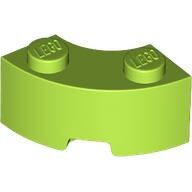 LEGO Lime Brick, Round Corner 2 x 2 Macaroni with Stud Notch and Reinforced Underside 85080 - 6251845