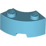 LEGO Medium Azure Brick, Round Corner 2 x 2 Macaroni with Stud Notch and Reinforced Underside 85080 - 6176171