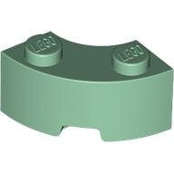 LEGO Sand Green Brick, Round Corner 2 x 2 Macaroni with Stud Notch and Reinforced Underside 85080 - 6186082