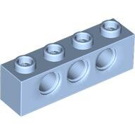 LEGO Bright Light Blue Technic, Brick 1 x 4 with Holes 3701 - 6383136