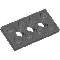LEGO Dark Bluish Gray Technic, Plate 2 x 4 with 3 Holes 3709b - 4227398