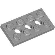 LEGO Light Bluish Gray Technic, Plate 2 x 4 with 3 Holes 3709b - 4211444