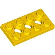 LEGO Yellow Technic, Plate 2 x 4 with 3 Holes 3709b - 370924