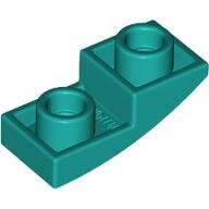 LEGO Dark Turquoise Slope, Curved 2 x 1 x 2/3 Inverted 24201 - 6242486
