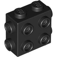 LEGO Black Brick, Modified 1 x 2 x 1 2/3 with Studs on Side and Ends 67329 - 6308883