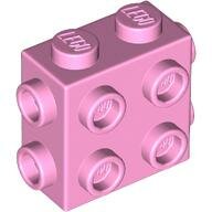LEGO Bright Pink Brick, Modified 1 x 2 x 1 2/3 with Studs on Side and Ends 67329 - 6345505