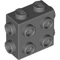 LEGO Dark Bluish Gray Brick, Modified 1 x 2 x 1 2/3 with Studs on Side and Ends 67329 - 6314192