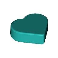 LEGO Dark Turquoise Tile, Round 1 x 1 Heart 39739 - 6293280