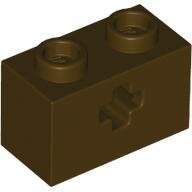 LEGO Dark Brown Technic, Brick 1 x 2 with Axle Hole 32064 - 6272144