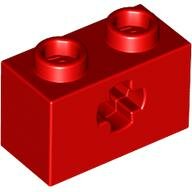 LEGO Red Technic, Brick 1 x 2 with Axle Hole 32064 - 4142869