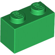 LEGO Green Brick 1 x 2 3004 - 4107736
