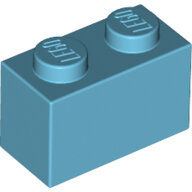 LEGO Medium Azure Brick 1 x 2 3004 - 6092674