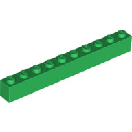LEGO Green Brick 1 x 10 6111 - 6249998