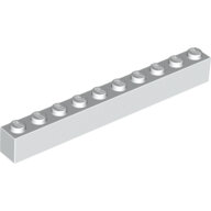 LEGO White Brick 1 x 10 6111 - 611101