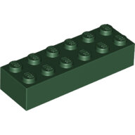 LEGO Dark Green Brick 2 x 6 2456 - 6215657