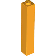 LEGO Bright Light Orange Brick 1 x 1 x 5 - Solid Stud 2453b - 6236968