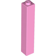 LEGO Bright Pink Brick 1 x 1 x 5 - Solid Stud 2453b - 6058396