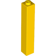 LEGO Yellow Brick 1 x 1 x 5 - Solid Stud 2453b - 6119192