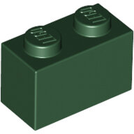 LEGO Dark Green Brick 1 x 2 3004 - 4245570