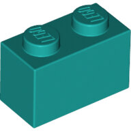 LEGO Dark Turquoise Brick 1 x 2 3004 - 6217659