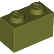 LEGO Olive Green Brick 1 x 2 3004 - 6024722
