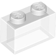 LEGO Trans-Clear Brick 1 x 2 without Bottom Tube 3065 - 306540