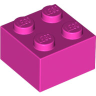 LEGO Dark Pink Brick 2 x 2 3003 - 4251571