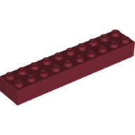 LEGO Dark Red Brick 2 x 10 3006 - 6212075