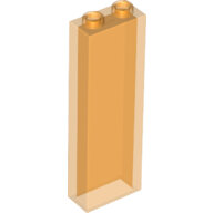 LEGO Trans-Orange Brick 1 x 2 x 5 without Side Supports 46212 - 6108173