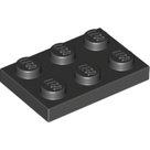 LEGO-Black-Plate-2-x-3-3021-302126