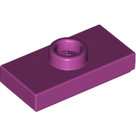 LEGO-Magenta-Plate-Modified-1-x-2-with-1-Stud-with-Groove-and-Bottom-Stud-Holder-(Jumper)-15573-6101073