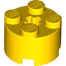 LEGO-Yellow-Brick-Round-2-x-2-with-Axle-Hole-3941-614324