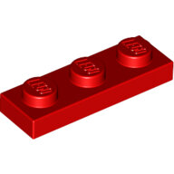 LEGO Red Plate 1 x 3 3623 - 362321 LEGO Red Plate 1 x 3 3623 - 362321