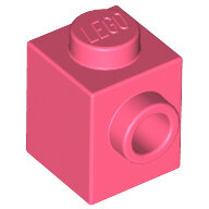 LEGO Coral Brick, Modified 1 x 1 with Stud on 1 Side 87087 - 6261292