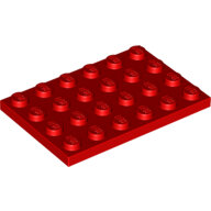 LEGO Red Plate 4 x 6 3032 - 303221 LEGO Red Plate 4 x 6 3032 - 303221