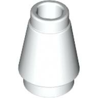 LEGO White Cone 1 x 1 with Top Groove 4589b - 4518400 LEGO White Cone 1 x 1 with Top Groove 4589b - 4518400