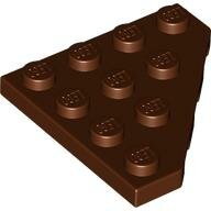 LEGO Reddish Brown Wedge, Plate 4 x 4 Cut Corner 30503 - 4224732