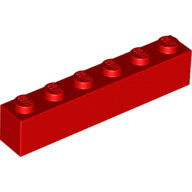LEGO Red Brick 1 x 6 3009 - 300921 LEGO Red Brick 1 x 6 3009 - 300921
