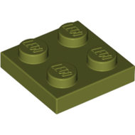 LEGO Olive Green Plate 2 x 2 3022 - 6079617